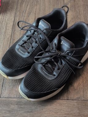 Stroll Men's Black Knit Lace-Up Sneakers